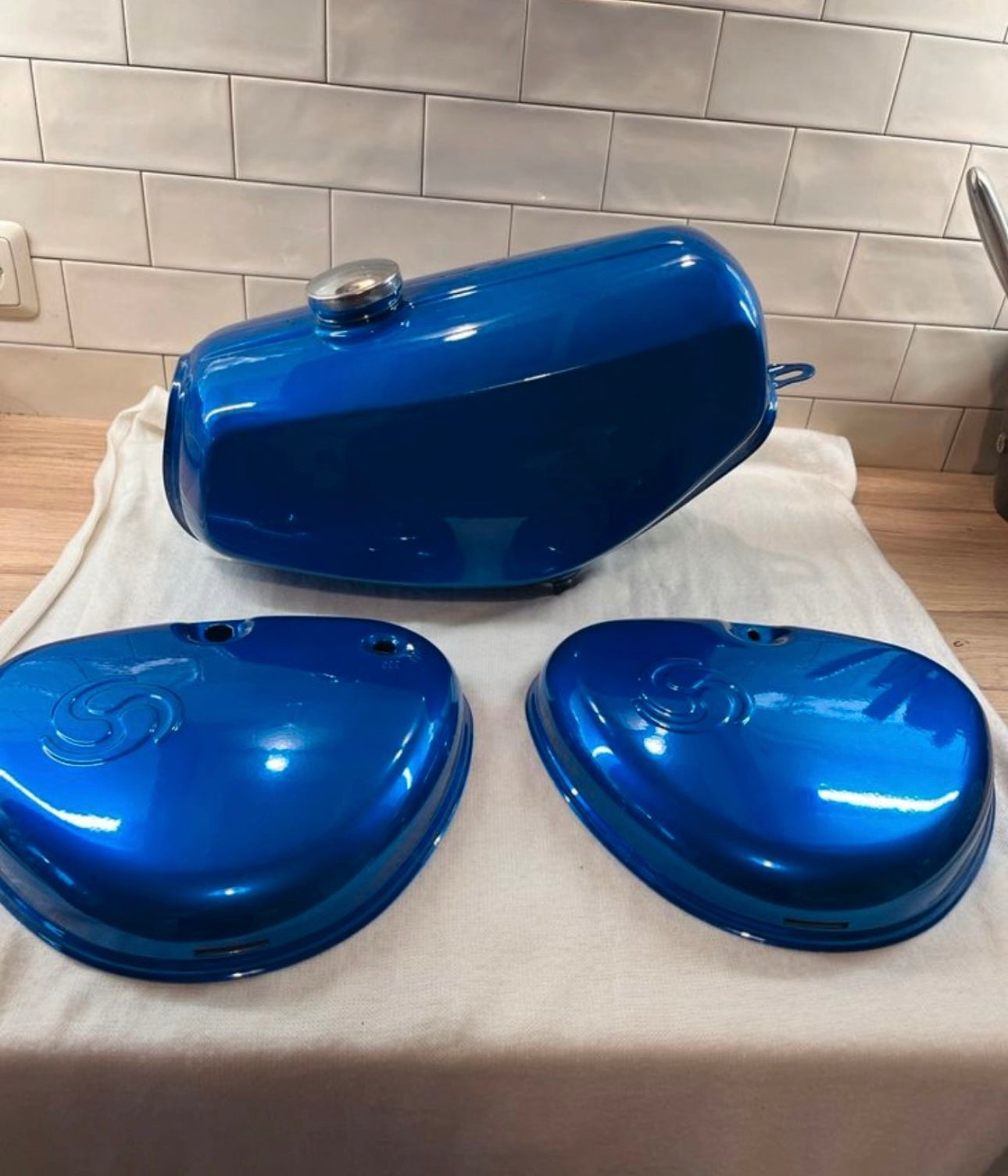 Simson S51 S50 Tankset Neu Pulverbeschichtet Candy Blau