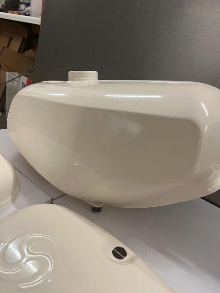 Tankset passend Simson S51 S50 Pulverbeschichtet Creme Weiß