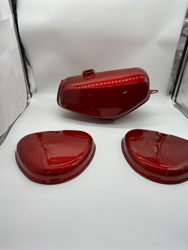 Tankset passen Simson S51 S50 Pulverbeschichtet Rot Metallic