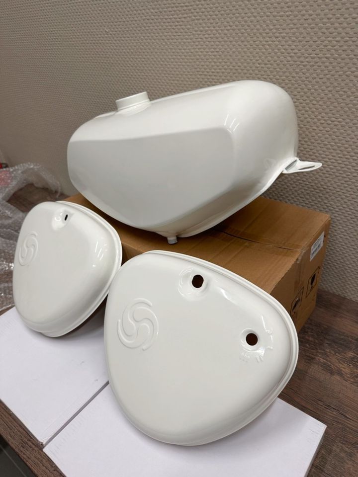 Tankset passend Simson S51 S50 Pulverbeschichtet Ral 9010 Glanz