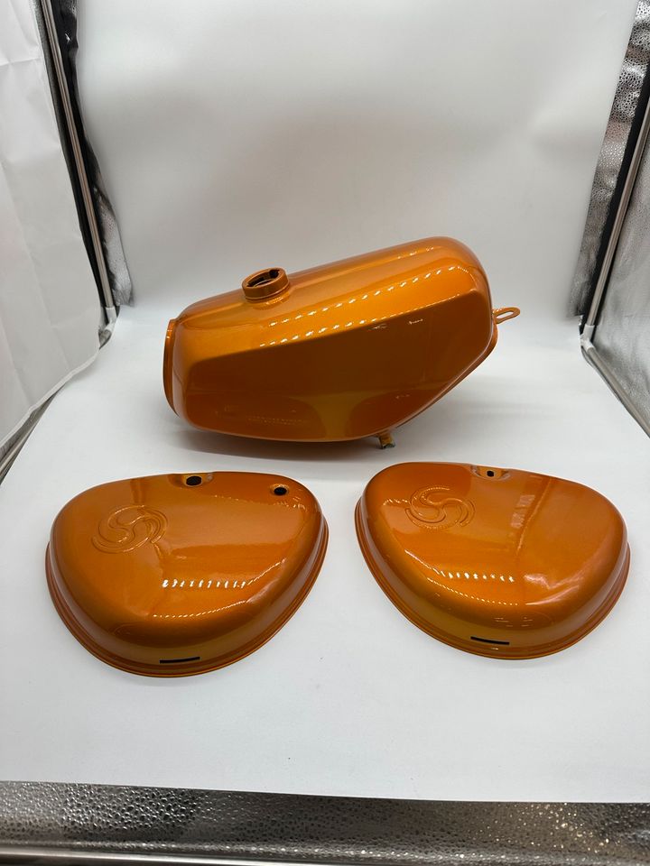 Tankset passend Simson S51 S50 Pulverbeschichtet Orange Metallic