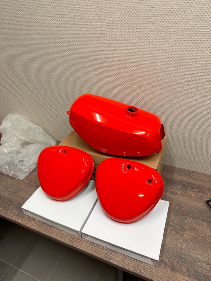 Tankset passend Simson S51 S50 Pulverbeschichtet Flammrot