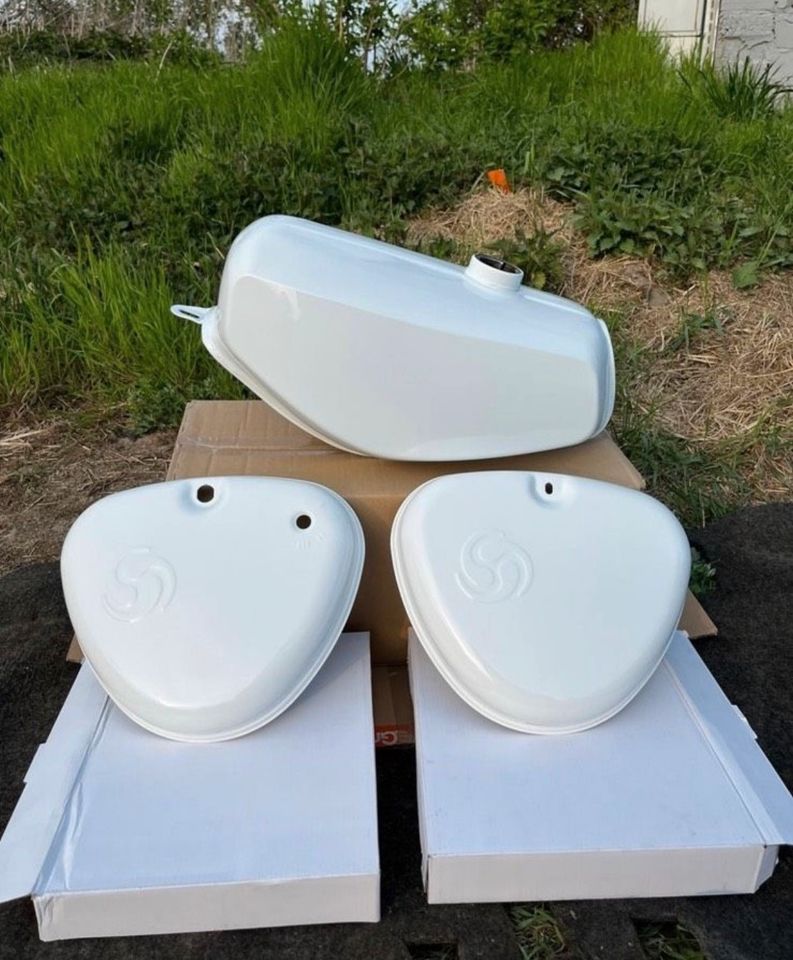 Tankset passend Simson S51 S50 Pulverbeschichtet Ral 9016 Glanz