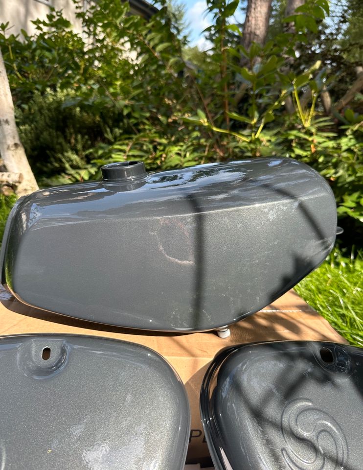 Tankset passend Simson S51 S50 Pulverbeschichtet Grau Metallic
