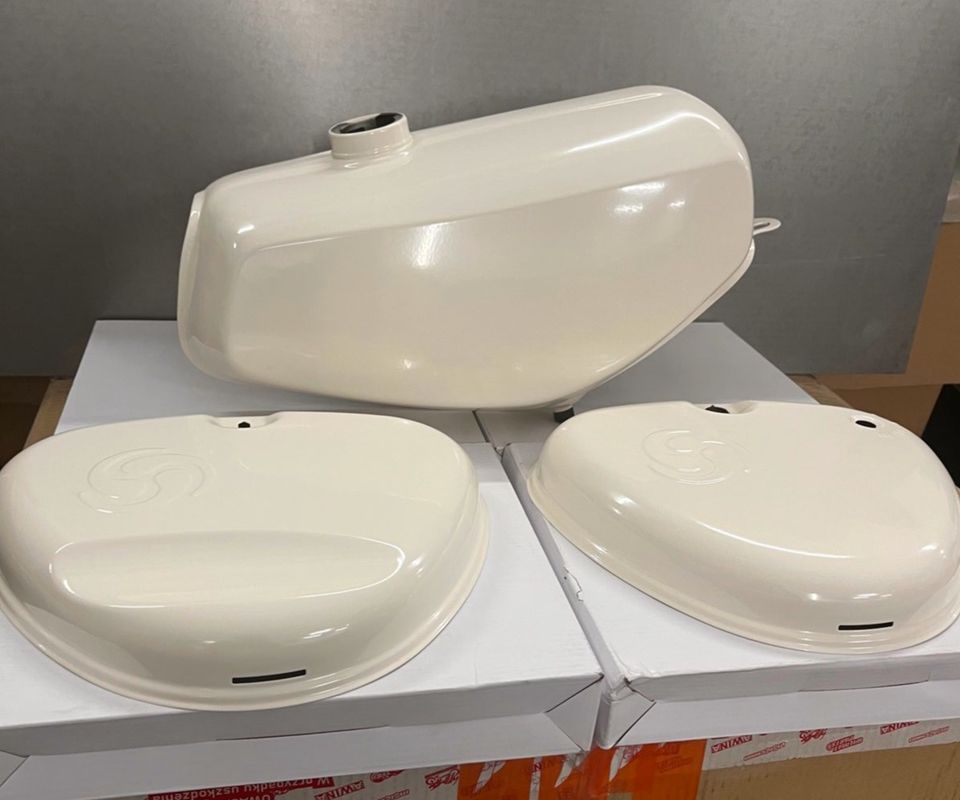 Tankset passend Simson S51 S50 Pulverbeschichtet Creme Weiß